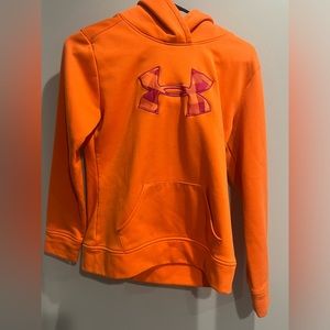 Orange girls under Armour hoodie XXL YOUTH